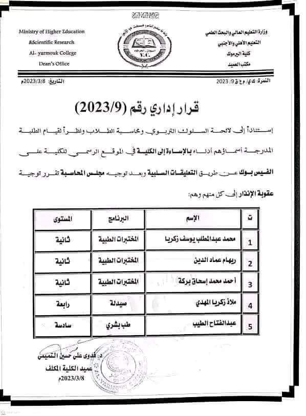 كلية جامعية خاصة تنذر خمسة من طلابها بسبب تعليقات على صفحاتها الرسمية بالفيس بوك