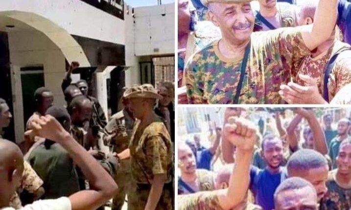 ظهور رئيس مجلس السيادة القائد العام للقوات المسلحة الفريق أول ركن عبدالفتاح البرهان في جولة لجنود القوات المسلحة في القي…