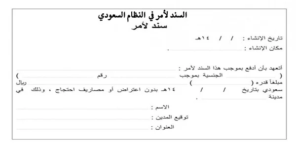 السند لأمر في النظام السعودي